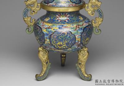 图片[2]-Copper ding-type tripod incense burner in cloisonne enamels, Qing dynasty (1644-1911)-China Archive